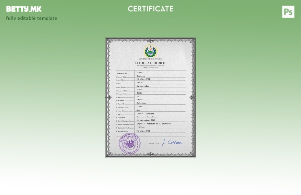 модерен стил Салвадор од витално значење за извод од матичната книга на родените