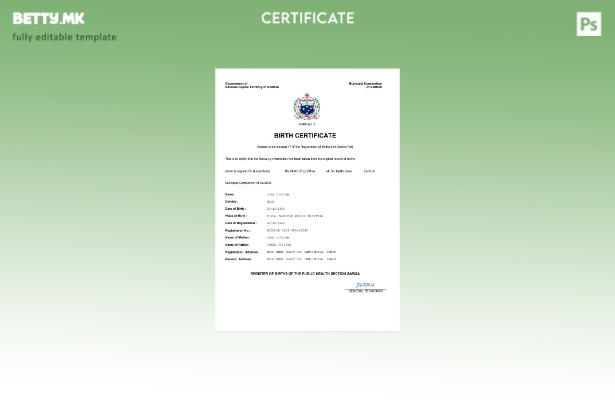 модерен стил Самоа од витално значење за извод од матична книга на родени Шаблон