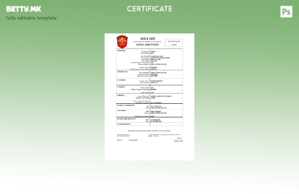 модерен стил Светата столица од витално значење за умрениот шаблон Word и PDF ша