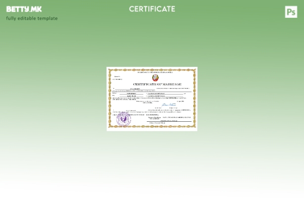 модерен стил Севернокорејски извод за брак Шаблон за Word и PDF