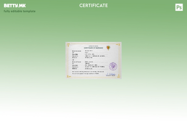 модерен стил Сенегалски сертификат за брак шаблон PSD