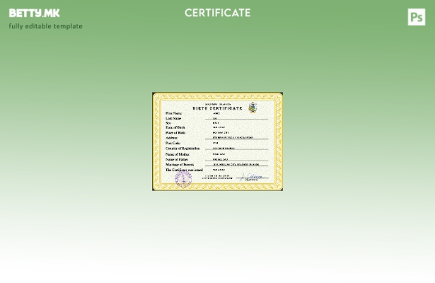 модерен стил Соломон витален рекорд за извод од матичната книга на родените ПСД