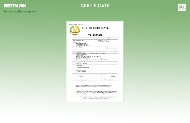 модерен стил Таџикистан од витално значење за евиденција за смртен шаблон Word и