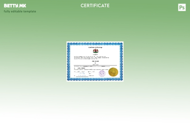 модерен стил Уверение за брак од Лесото Шаблон за шаблон Word и PDF