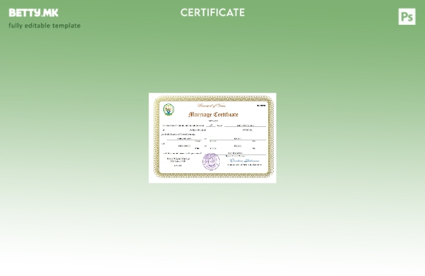 модерен стил Уверение за брак од Руанда Шаблон за шаблон Word и PDF