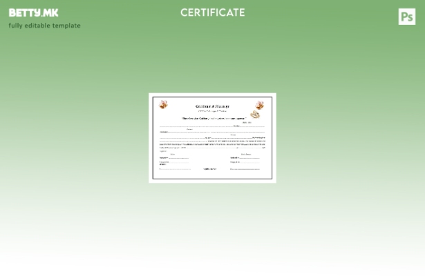 модерен стил Уверение за венчавка од шаблон за елементи