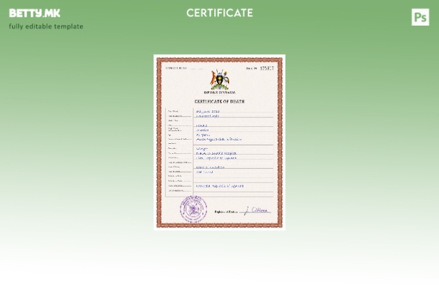 модерен стил Уганда од витално значење евиденција за смртен шаблон PSD шаблон