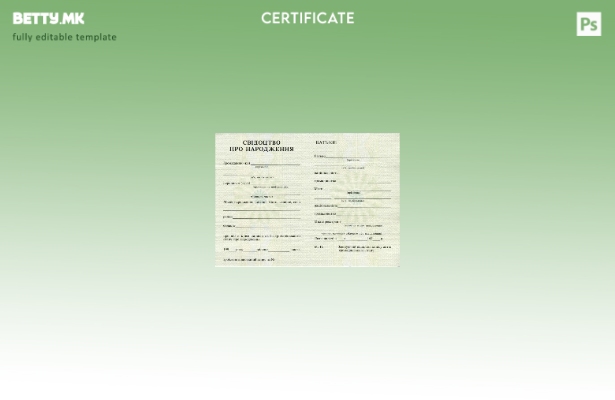 модерен стил Украина Шаблон за извод од матична книга на родени во матична книга