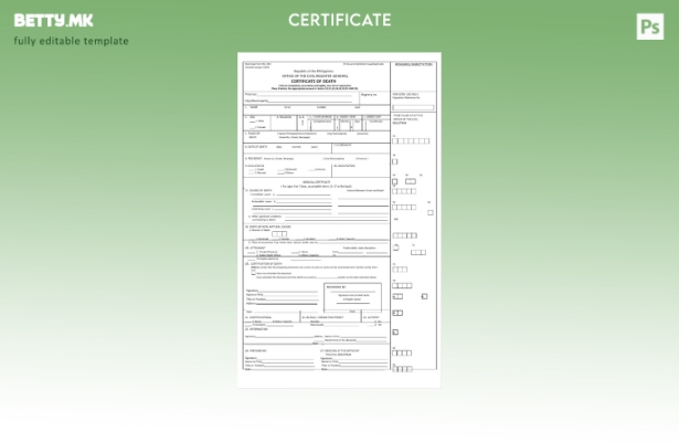 модерен стил Филипини Канцеларијата на матичниот регистар општ образец на потврд