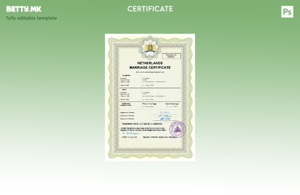 модерен стил Холандски извод за брак Шаблон за Word и PDF