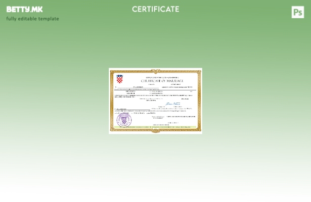 модерен стил Хрватска извод за брак Шаблон за Word и PDF