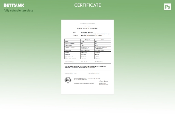 модерен стил Шаблон за Австралија за брак од австралиската престолнина териториј