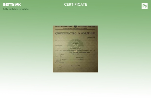 модерен стил Шаблон за извод од матична книга на родените на Рускиот национален