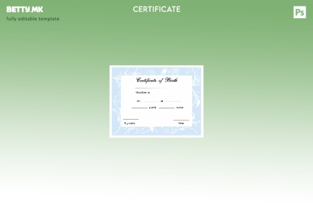 модерен стил Шаблон за извод од матична книга на родените 1