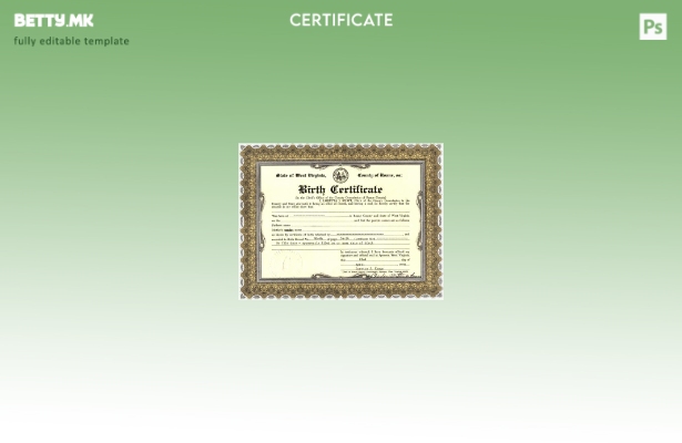 модерен стил Шаблон за извод од матичната книга на родените во канцеларијата на