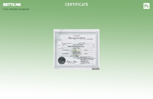 модерен стил Шаблон за потврда за брак од округот Невада Кларк