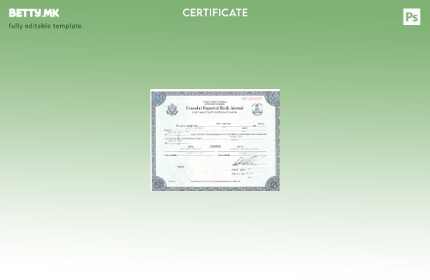 модерен стил Шаблон за уверение за раѓање во странство на Стејт департментот на