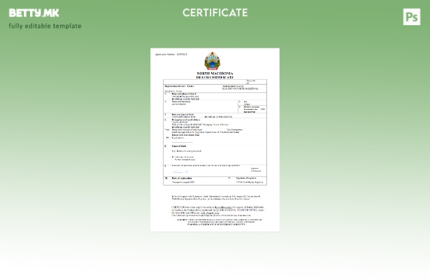 модерен стил извод на смрт од Северна Македонија Шаблон за Word и PDF