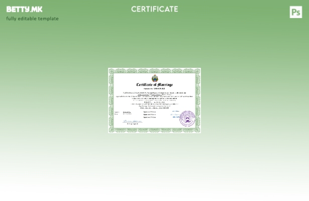 модерен стил извод од венчаница Северна Македонија Шаблон за Word и PDF