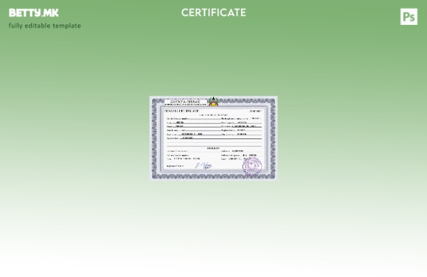 модерен стил на Гвинеја Бисау, шаблон за PSD сертификат за смрт од витален рекор