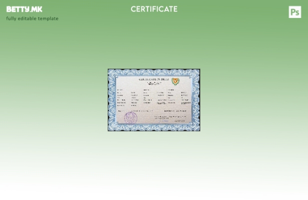 модерен стил на Кипар, шаблон за ПСД од извод од матична книга на родените