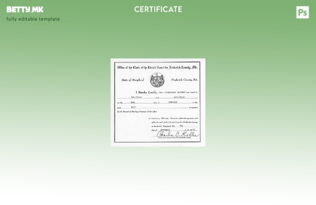 модерен стил на САД Канцеларијата на кружниот суд за шаблон за потврда за брак в