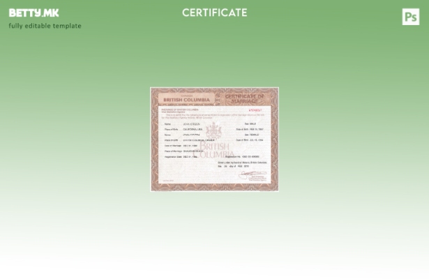 модерен стил Canada Vital статистичка агенција за сертификат за брак шаблон