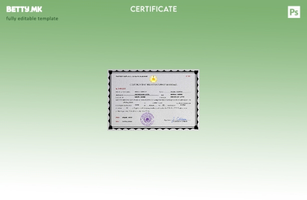 модерен стил, шаблон PSD, шаблон за потврда за брак од Бангладеш