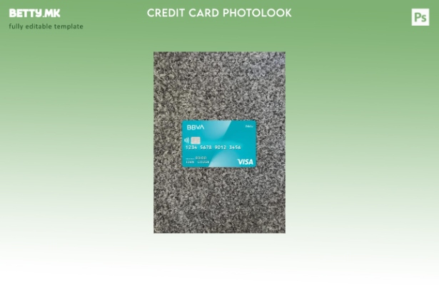 Модерен стил Аргентина BBVA Visa дебитна картичка photolook предниот шаблон