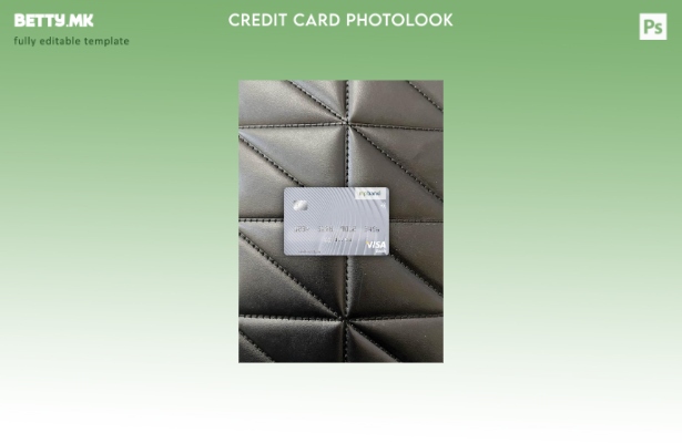 Модерен стил Исланд MP Banki виза дебитна картичка photolook преден шаблон