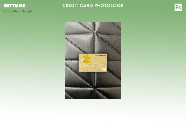Модерен стил Либан Библос банка виза дебитна картичка photolook преден шаблон