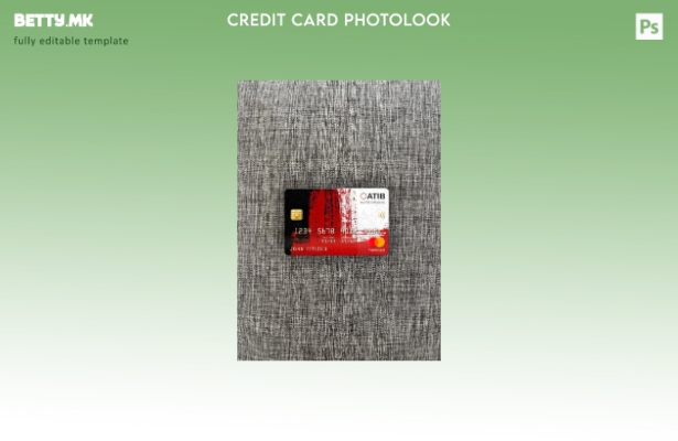 Модерен стил Либија Асарај (ATIB) банка мастер карта photolook преден шаблон