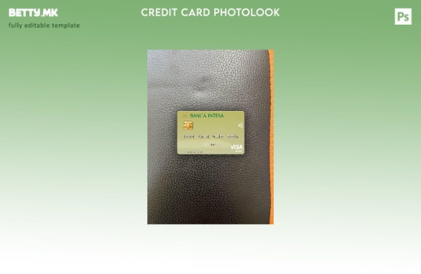 Модерен стил Полска Banca Intesa виза дебитна картичка photolook предниот шаблон