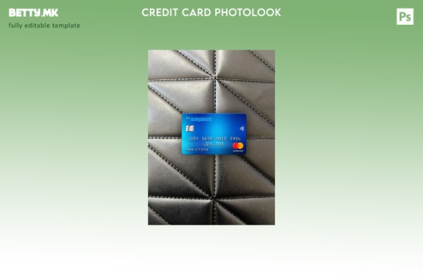 Модерен стил Узбекистан Aloqabank Mastercard photolook преден шаблон