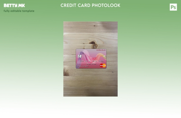 Модерен стил на Босна и Херцеговина, преден шаблон за фото изглед на Mastercard