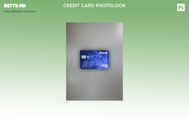 Модерен стил на преден шаблон за американска банка виза класичен фото изглед на