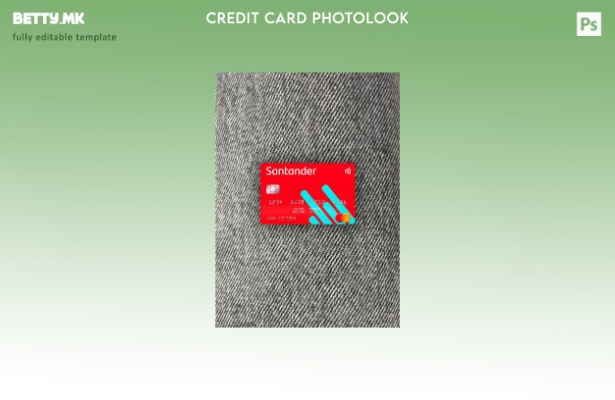 Модерен стил на предниот шаблон за мастер картички со фото изглед на САД Santand