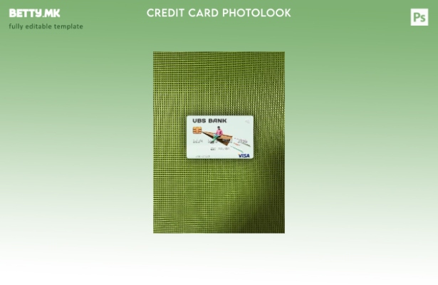 Модерен стил на предниот шаблон за фотографски изглед на виза картичка на UBS Ba