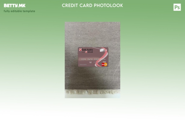 Модерен стил на предниот шаблон за фото изглед на мастер картичка Austria Bank A