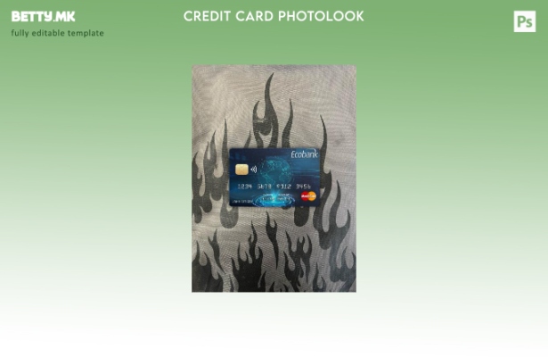 Модерен стил на предниот шаблон за фото изглед на мастеркарти на Чад Екобанк