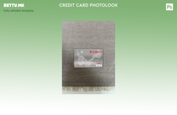Модерен стил Canada Scotiabank виза дебитна картичка photolook предниот шаблон