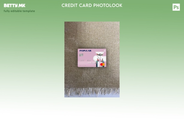 Модерен стил USA Popular, Inc. Шаблон за мастер картички на банката преден