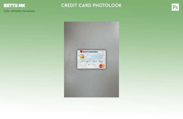 Модерен стил, преден шаблон за фото изглед на мастер карта на израелската банка