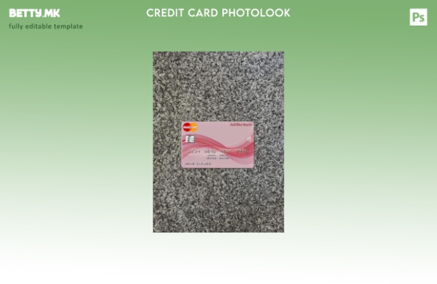 Модерен стил, преден шаблон за фото изглед на мастеркард на банката Адико