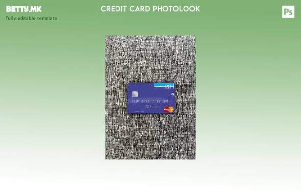 Модерен стил, преден шаблон за фото изглед на мастеркарта на израелската банка L