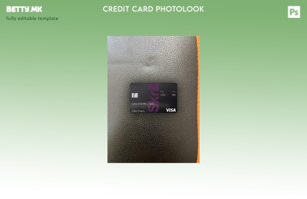 Шаблон за дебитна картичка Skrill Visa во модерен стил во PSD формат, целосно ур