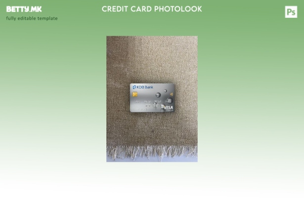 модерен стил Јужна Кореја KDB банка виза платина картичка photolook преден шабло
