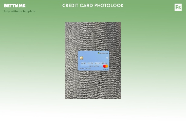 модерен стил Албанија Credins bank mastercard photolook преден шаблон