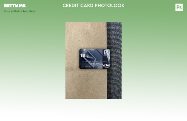 модерен стил Германија Deutsche bank visa класичен шаблон за фото изглед на карт