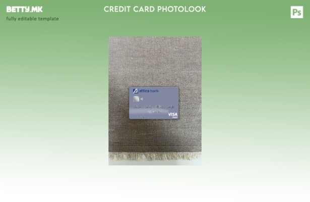 модерен стил Грција Attica Bank виза дебитна картичка photolook пред шаблон